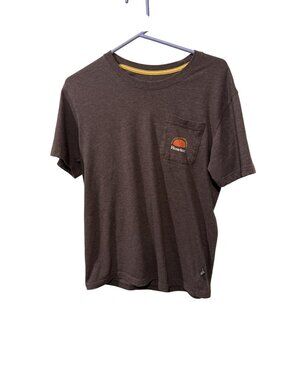 Howler Bros Brown Graphic Pocket T-Shirt Medium Cotton Blend Mens Short Sleeve